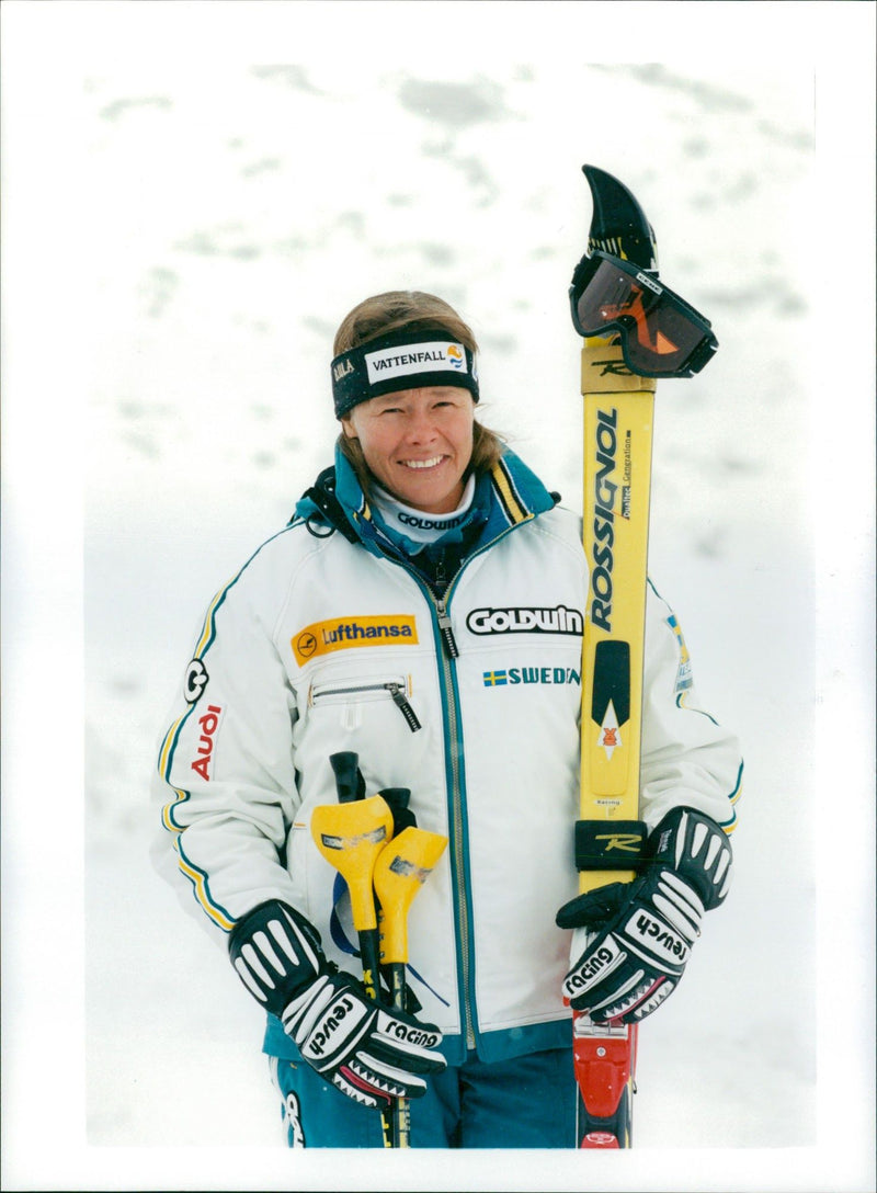 Kristina Andersson, Swedish alpine national ski team - Vintage Photograph