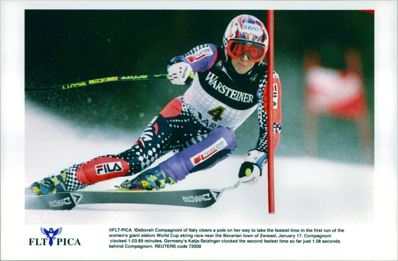 Deborah Compagnoni, Italy, World Cup giant slalom - Vintage Photograph