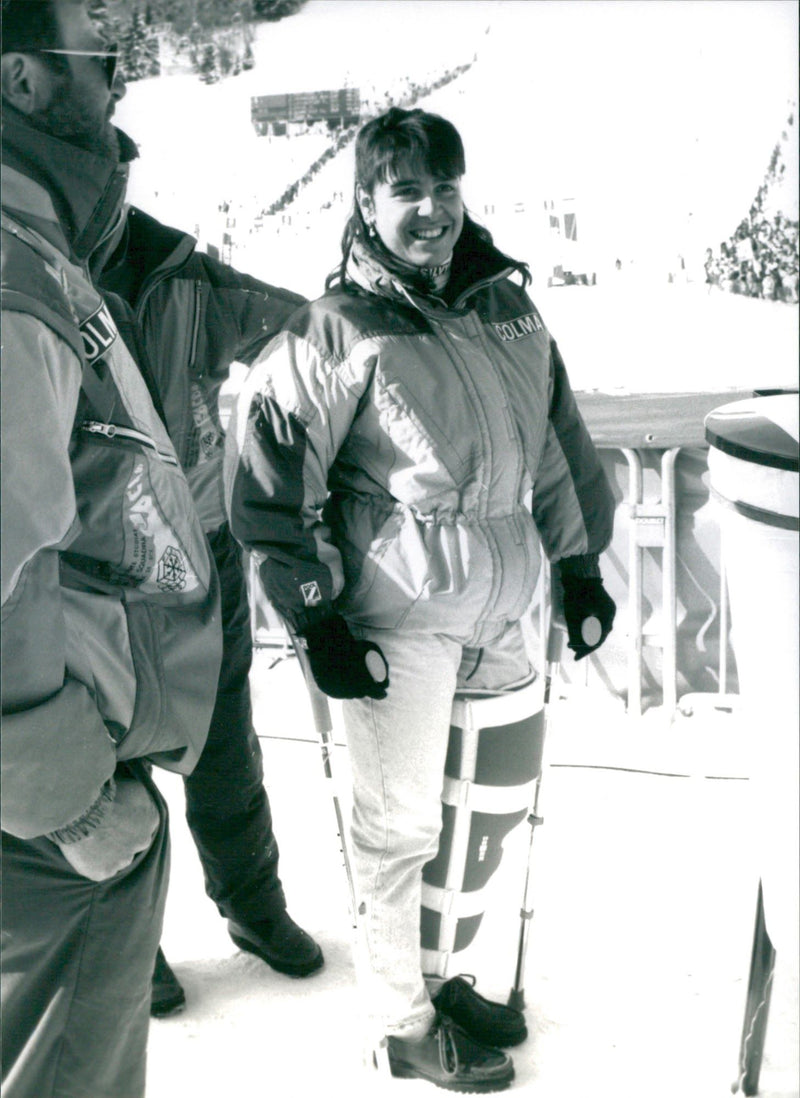 Deborah Compagnoni, Italy, Olympic gold in Super-G - Vintage Photograph