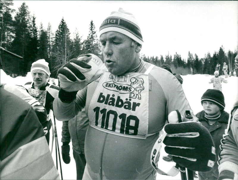 Ingemar Johansson rides the Vasaloppet 1983 - Vintage Photograph