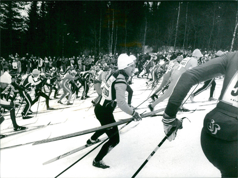 Christer Ottosson on a ski. Vasaloppet 1984 - Vintage Photograph