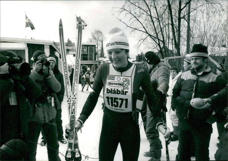 Kersti Strand, winner of the women's class Vasaloppet 1984 - Vintage Photograph