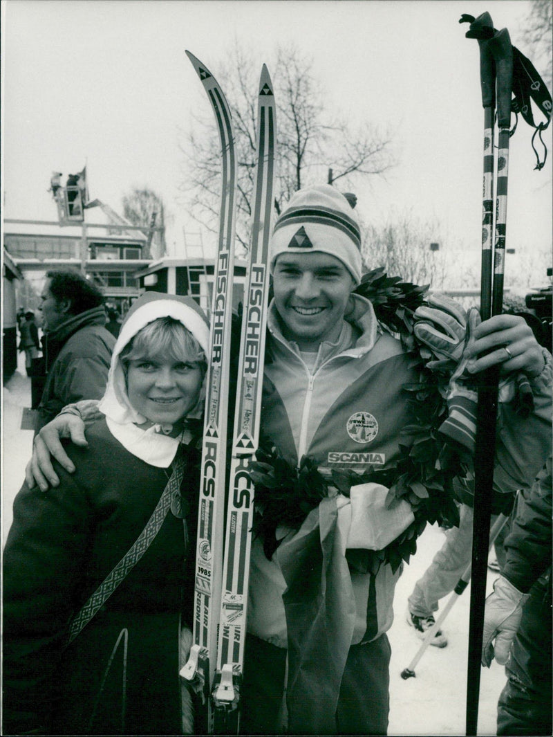 Vasaloppet 1985. The winner Bengt Hassis - Vintage Photograph