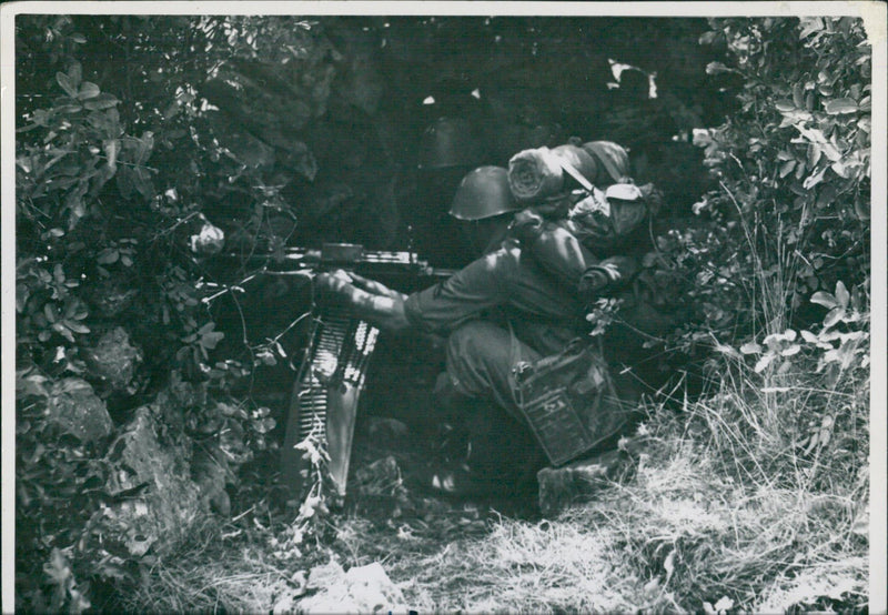 Military soldiers in action - Vintage Photograph