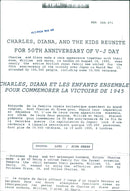 Princess Diana and Prince Charles with their sons William and Harry attend the 50th anniversary of V-J Day - Vintage Photograph