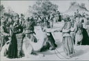 Camel riding troops in the Tripolitan desert - Vintage Photograph