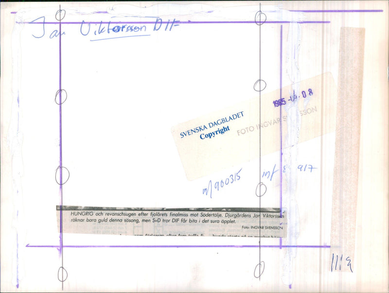 1985 BUT SSON SODERTALJE AFTER ONLY ANIMAL FINAL AND SVD - Vintage Photograph
