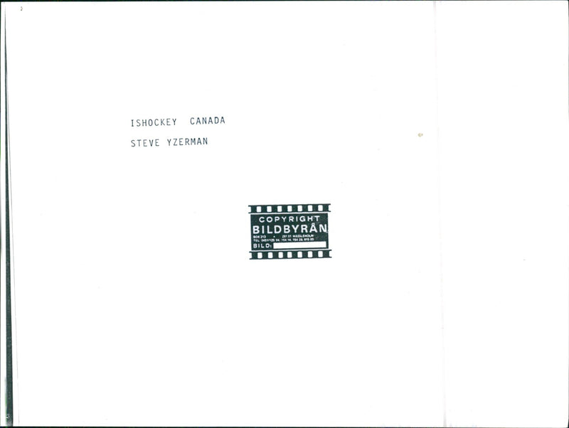 POLSA CANADA BILDBYRAN YZERMAN ISHOCKEY UIUIUIUUUUU STEVE BILD - Vintage Photograph