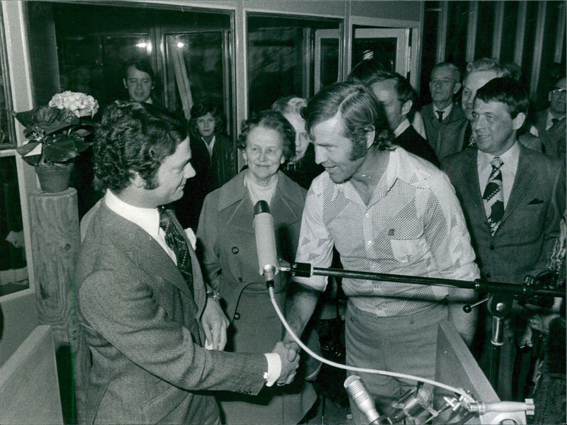 Sven Tumba greets King Carl Gustaf - Vintage Photograph