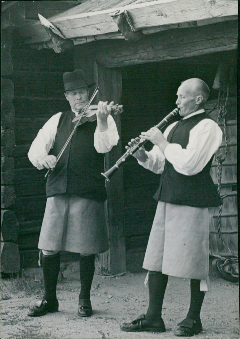 Musically causal at Skansen - Vintage Photograph