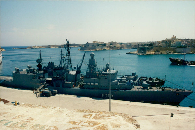 German Navy ships in Malta - Vintage Photograph
