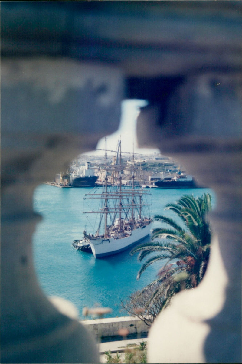 SEDOV Ship in Grand Harbour - Vintage Photograph