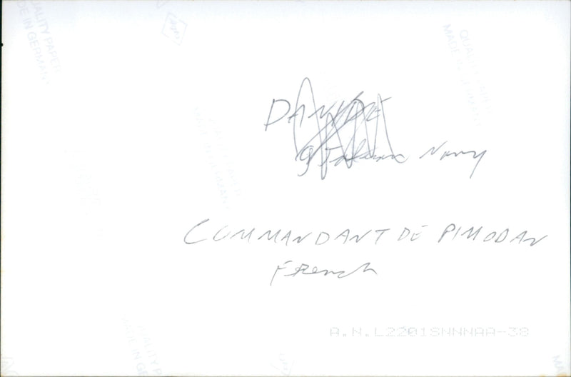 B Nam COMMANDANT DE PIN NI /
TK
PUNO Syt SWH - Vintage Photograph