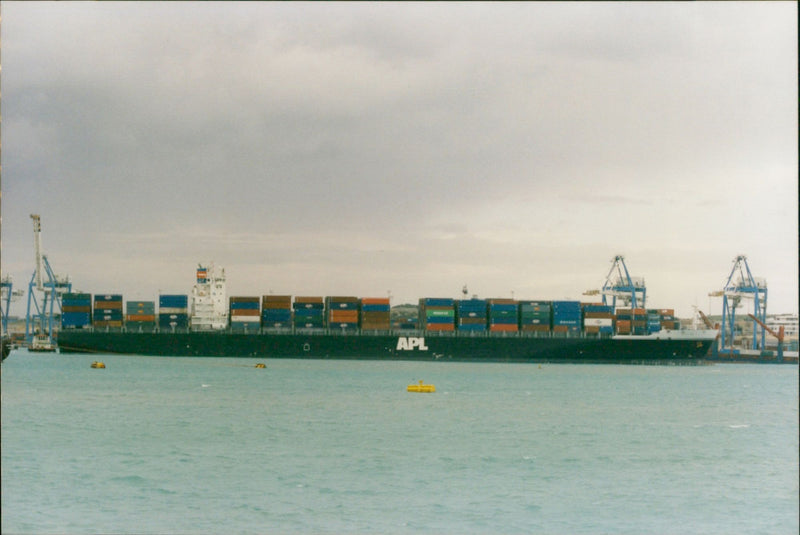 Container ship runs aground off Marsaxlokk - Vintage Photograph