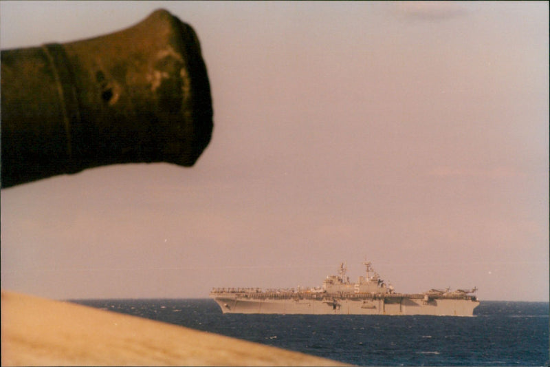 USS Bataan / Spruance class destroyer USS Hayler - Vintage Photograph