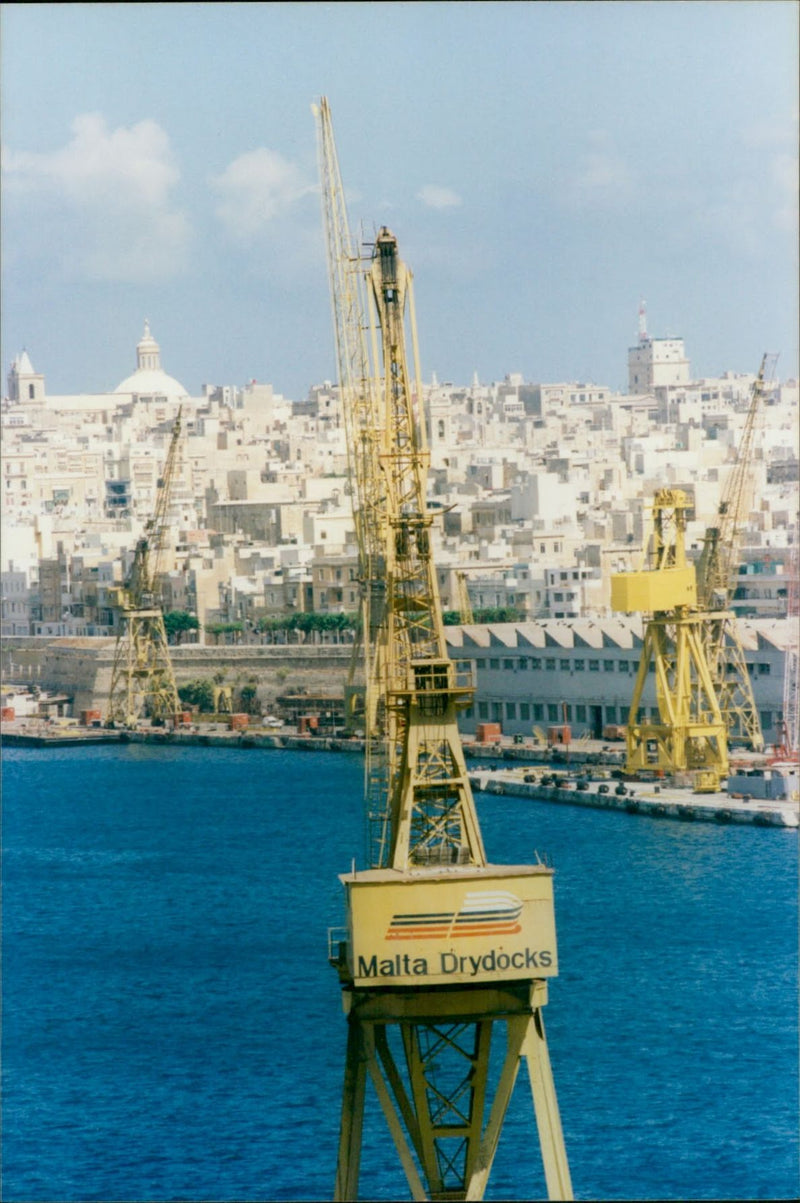 Shipyards (Malta Drydocks) - Vintage Photograph