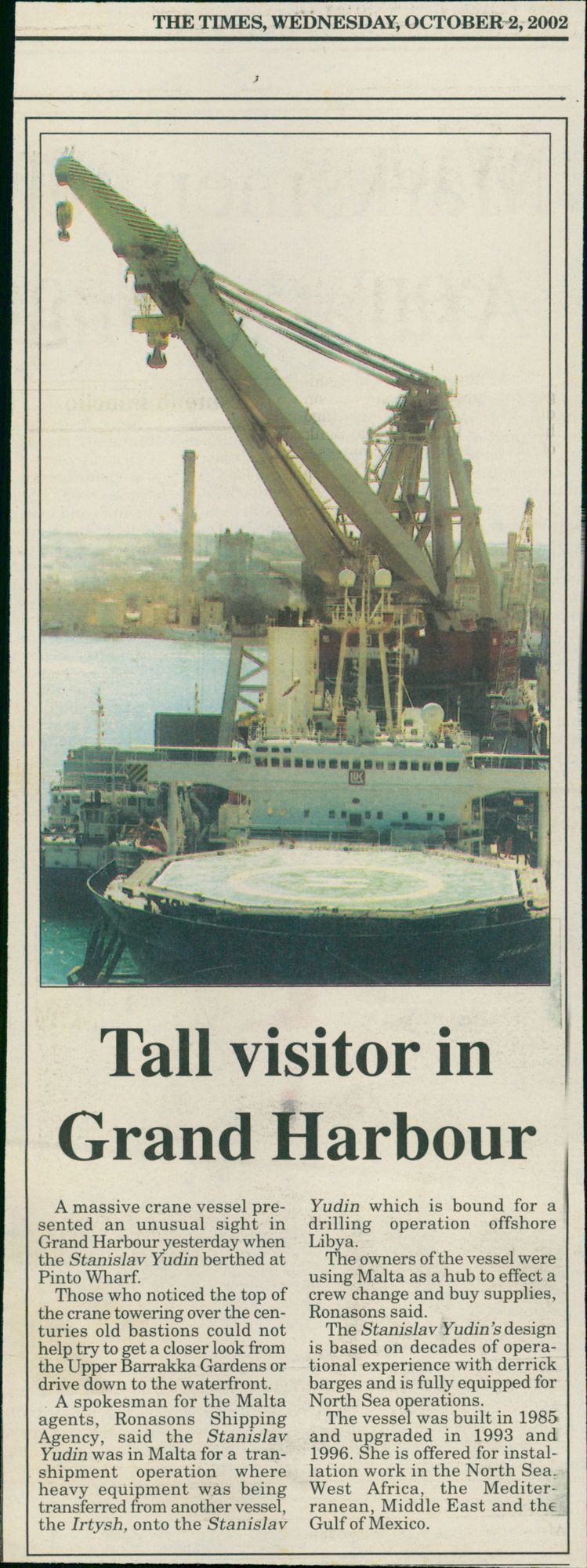 Stanislav Yudin in Grand Harbour - Vintage Photograph
