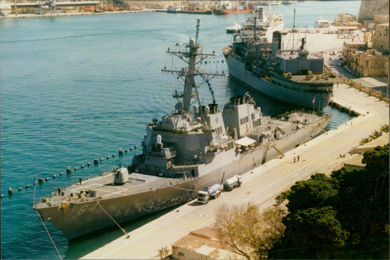 USS Carney, USNS Sirius - Vintage Photograph