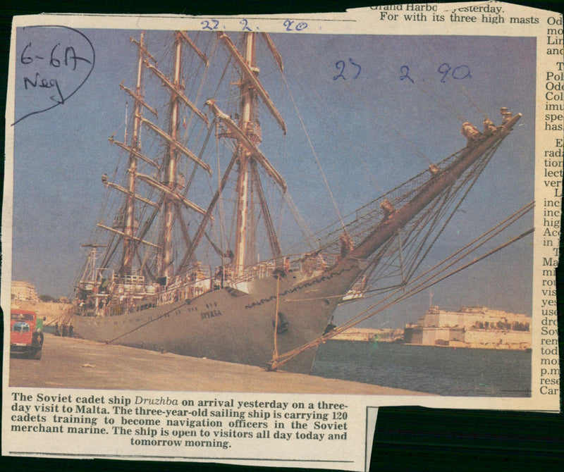 Druzhba, the Soviet cadet ship - Vintage Photograph