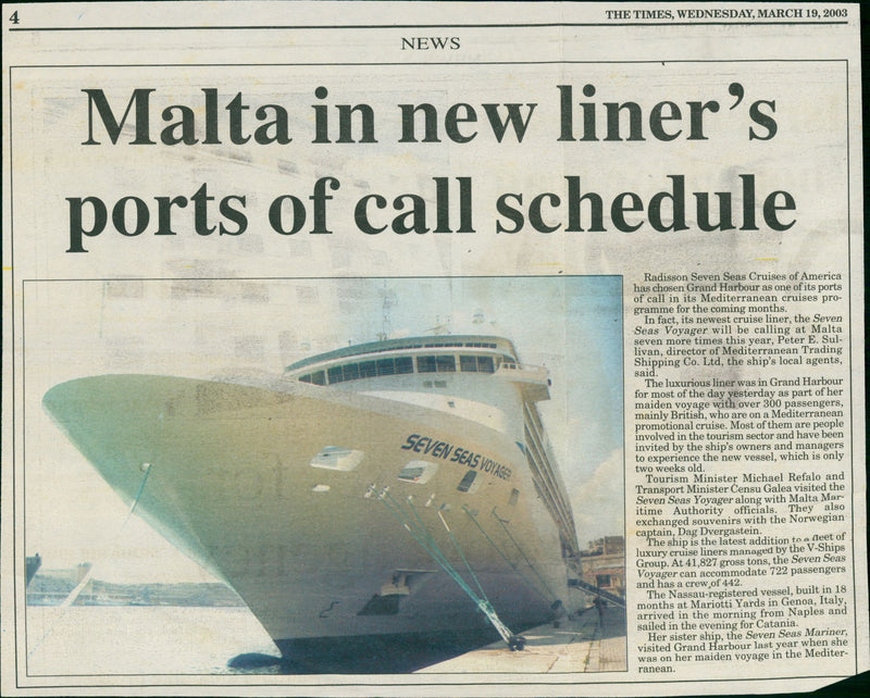 Seven Seas Voyager - Vintage Photograph