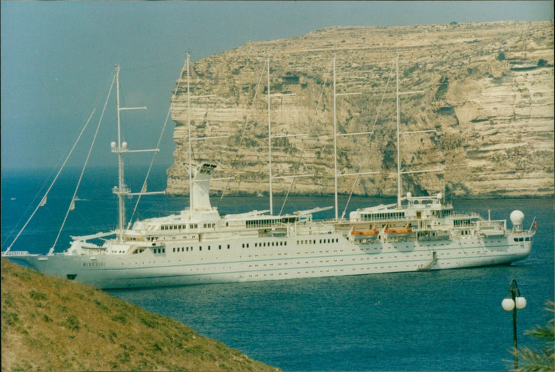 Cliff majesty and liner beauty - Vintage Photograph