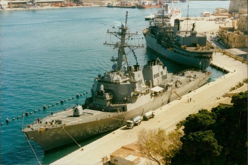 USS Carney, USNS Sirius - Vintage Photograph