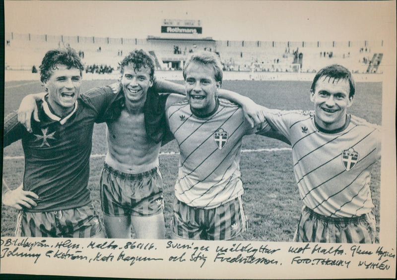 Qkan Hayssin, Johnny Ekström, Ken Magnusson and Stig Fredriksson - Vintage Photograph