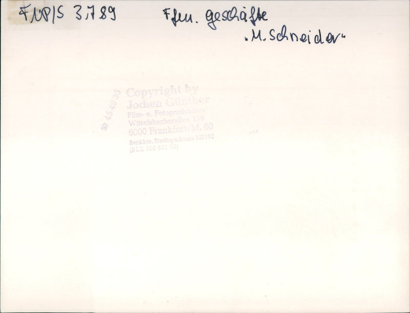 IFTE CUTTING FOTOPRODE WITTELSBACHER EVERYTHING FRANK BANKSTO STADT BLZ FILM - Vintage Photograph