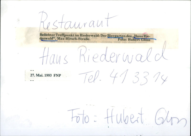 1993 CHARGES RINK POPULAR MEETING PLACE RIEDERWALD BEER GARDEN FILM - Vintage Photograph