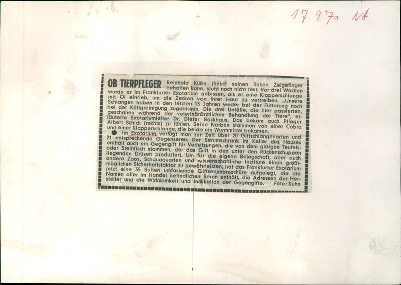 Zookeeper with snakes - Vintage Photograph