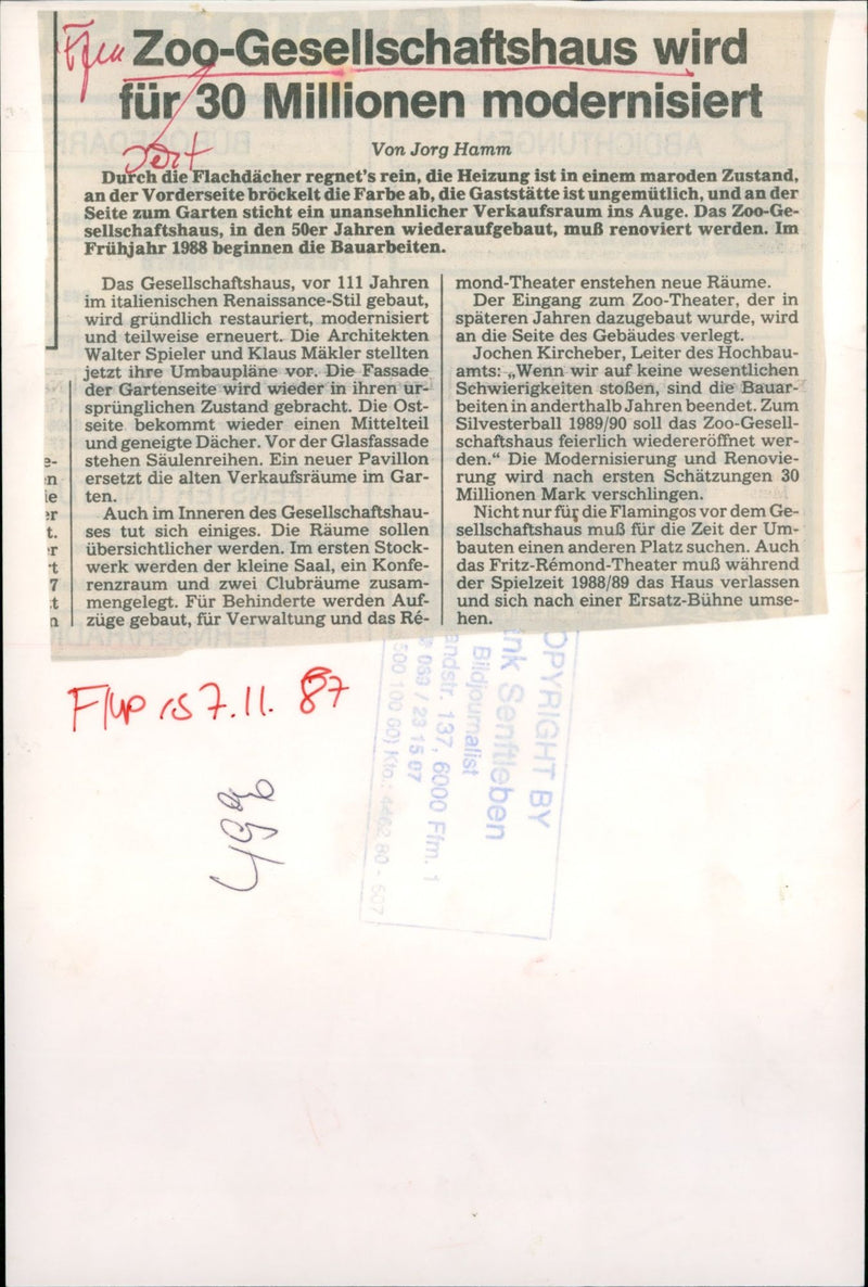 Model of the Frankfurt Zoo Society House - Vintage Photograph