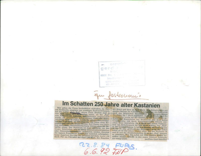 1984 CHARGES GASTSTATTE RINK FRANKFURT OLD FILM - Vintage Photograph