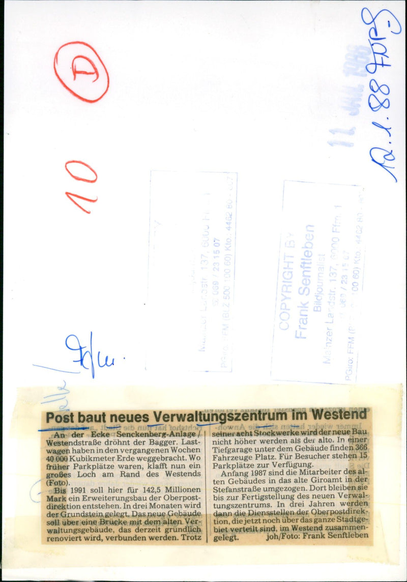 1987 POST MODEL OBERPOST DIRECTIVE NEW ADMINISTRATIVE CEN FILM - Vintage Photograph