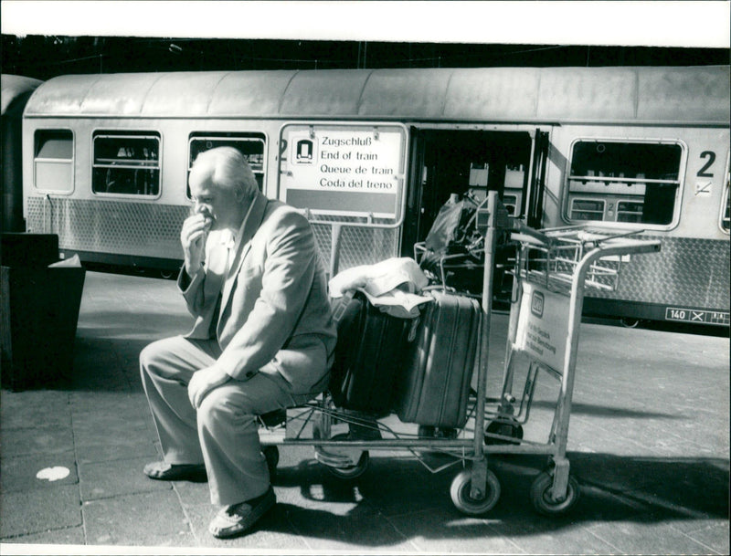 MAIN RAILWAY STATION END OSONEN SMALLR PERSON TRAIN END FILM - Vintage Photograph