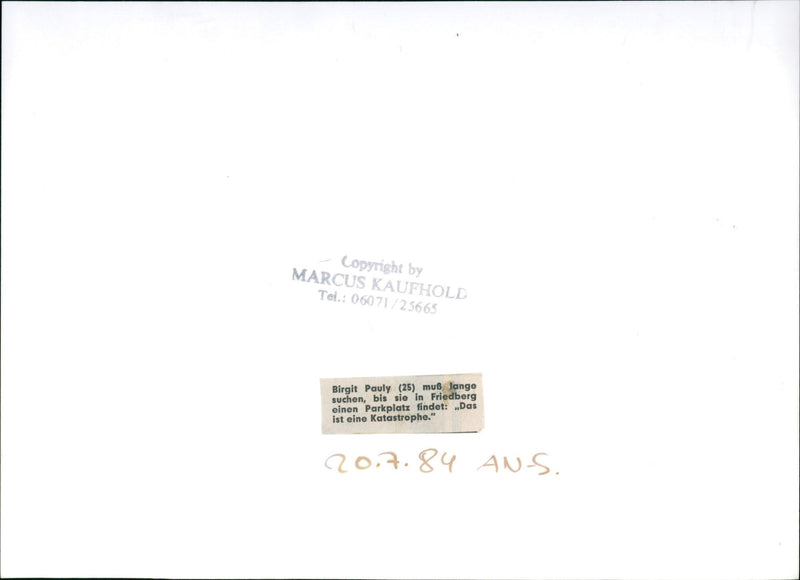 1984 Parking in Friedberg - Vintage Photograph