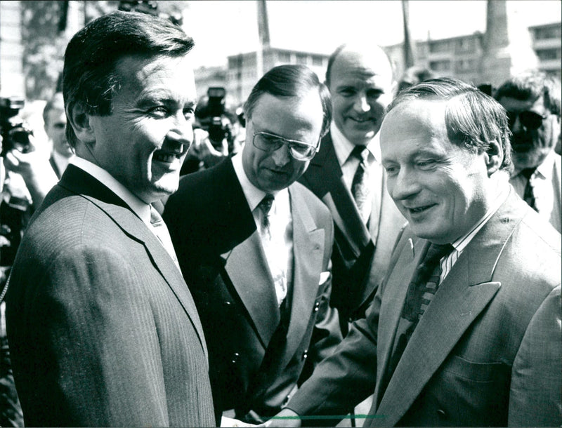 Andreas von Schoeler, Hans Eichel and Oskar Lafontaine - Vintage Photograph