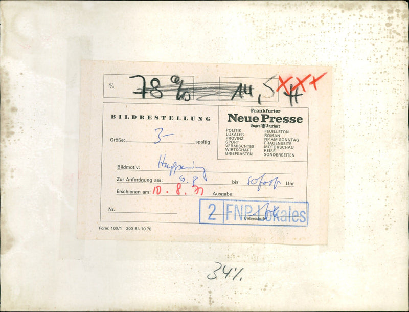 Concert by the band "Beal" at the Hauptwache in Frankfurt - Vintage Photograph