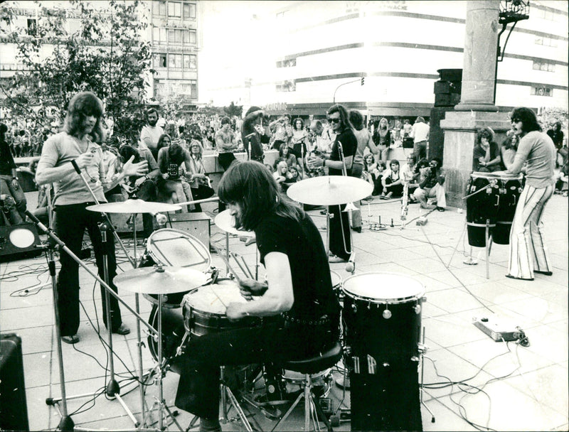 Concert by the band "Beal" at the Hauptwache in Frankfurt - Vintage Photograph