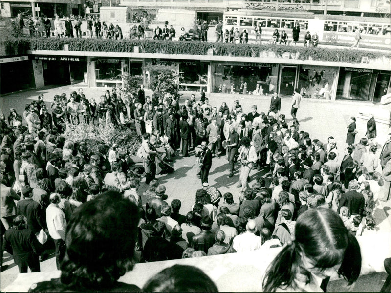 Concert at the Hauptwache in Frankfurt - Vintage Photograph