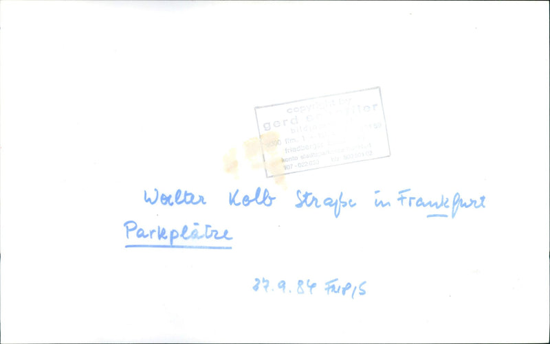 Walter-Kolb-Strasse in Frankfurt - Vintage Photograph