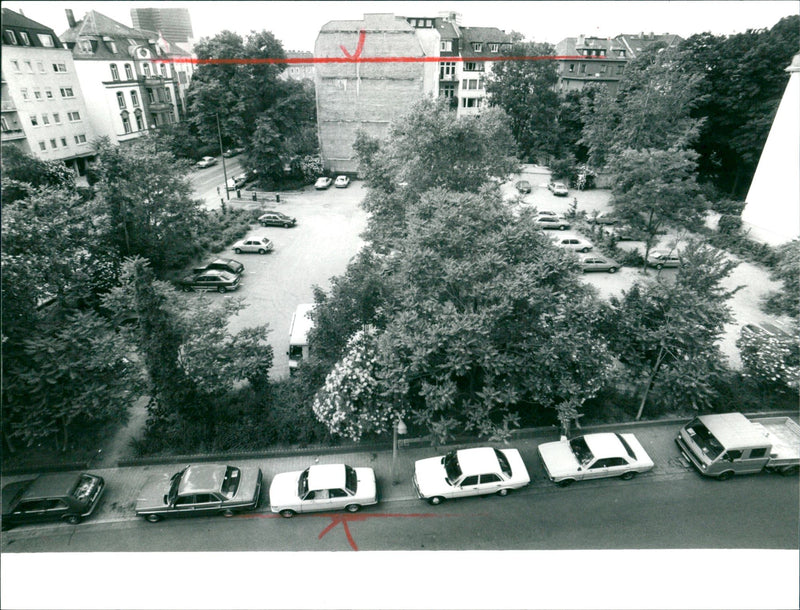 Parking lot in Frankfurt - Vintage Photograph