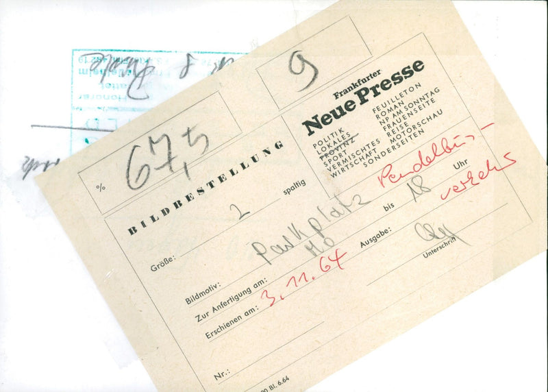 Parking lot in Frankfurt - Vintage Photograph