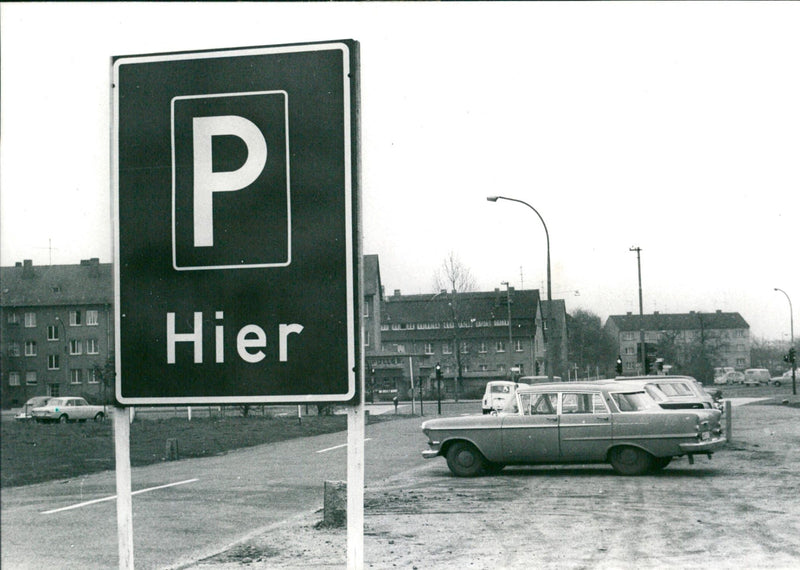 Parking lot in Frankfurt - Vintage Photograph