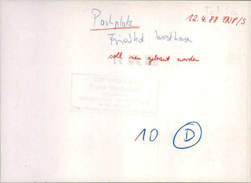 Westhausen cemetery car park - Vintage Photograph