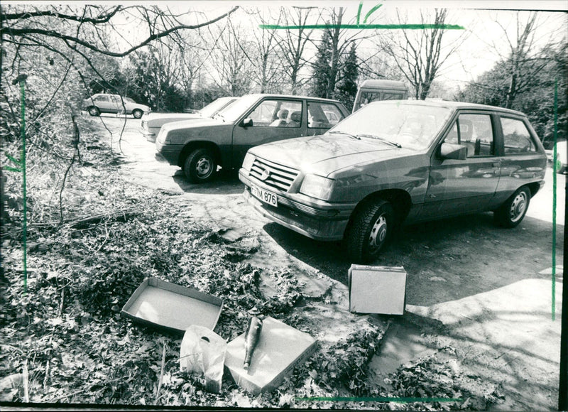 Westhausen cemetery car park - Vintage Photograph