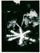 Rose and light festival in the palm garden - Vintage Photograph