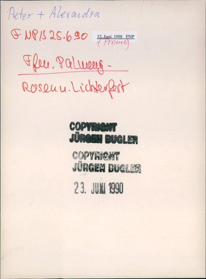 Rose and light festival in the palm garden - Vintage Photograph