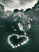 Rose and light festival in the palm garden - Vintage Photograph