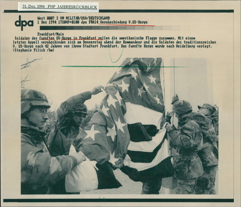 End of the 50-year stationing of the US Army in Frankfurt - Vintage Photograph