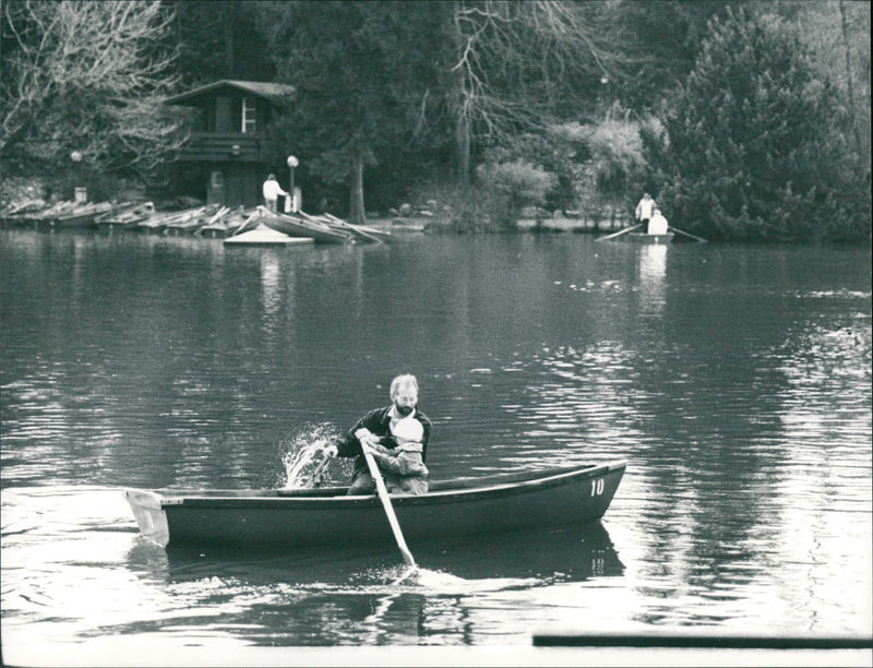 Palmengarten pond in Frankfurt - Vintage Photograph